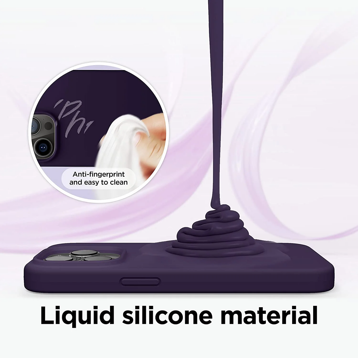 iPhone 14 Pro Liquid Silicon Inner Fabric with Logo