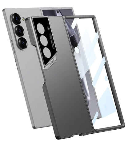 Samsung Galaxy Z Fold 6 Ultra Slim Hard PC Matte Finish Raptor Series in-Built Front Glass Case - Grey