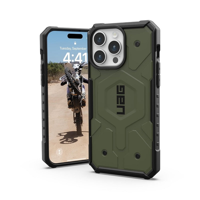 iPhone 15 Pro UAG Pathfinder Premium Rugged Shockproof Case With Magsafe-Dark Green
