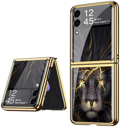 Samsung Galaxy Z Flip 3 Lion Pattern Glass Case