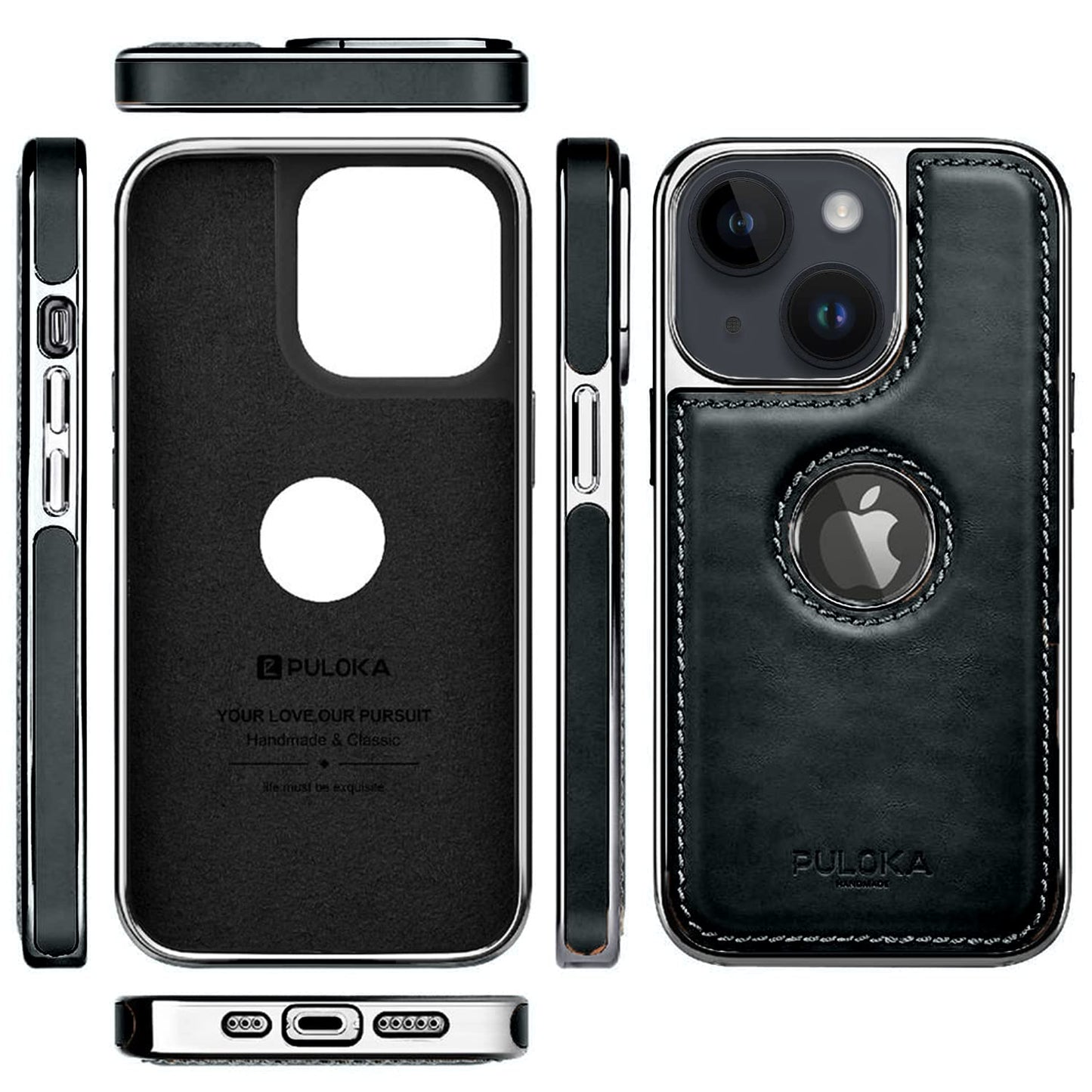 iPhone 13 Leather Case Original Luxurious Premium Quality leather Case-Black