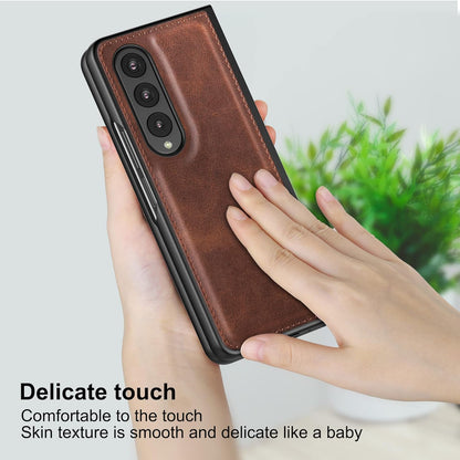 Samsung Galaxy Z Fold 4 Plain Leather Case-Brown