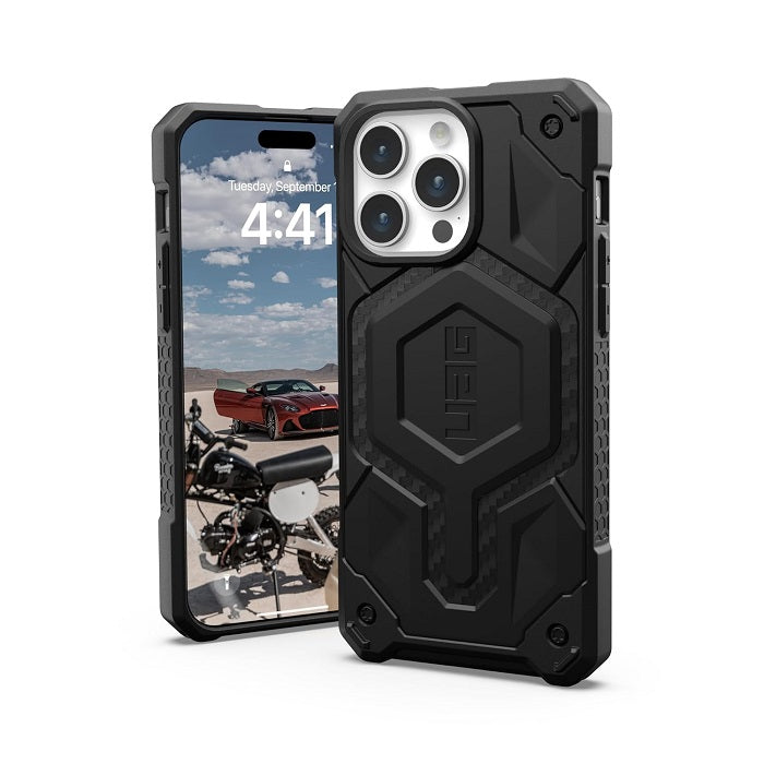 iPhone 15 UAG Monarch Pro Mag-Safe Slim Fit Rugged Protective Case Cover- Black