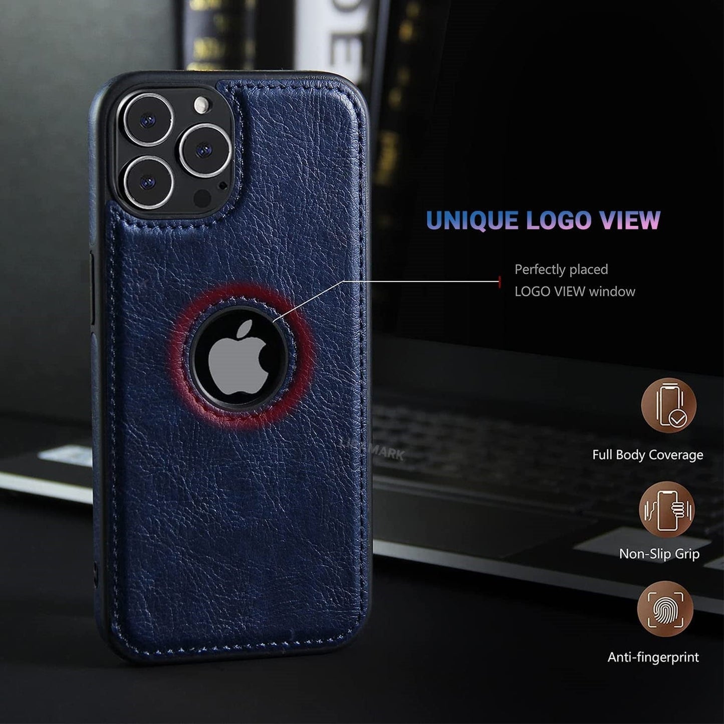 iPhone 14 Pro Original PU Leather Case Classic Luxury Elegant with Logo Cut