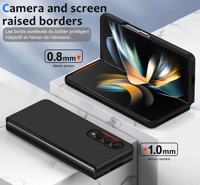 Samsung Galaxy Z Fold 4 Cam shield Pro Case S Pen Holder With Camera Protection - Black