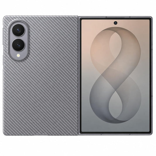 Samsung Z Fold8 Carbon Case, 0.8mm Slim Carbon Fiber Cover Magsafe and Logo - Titanium