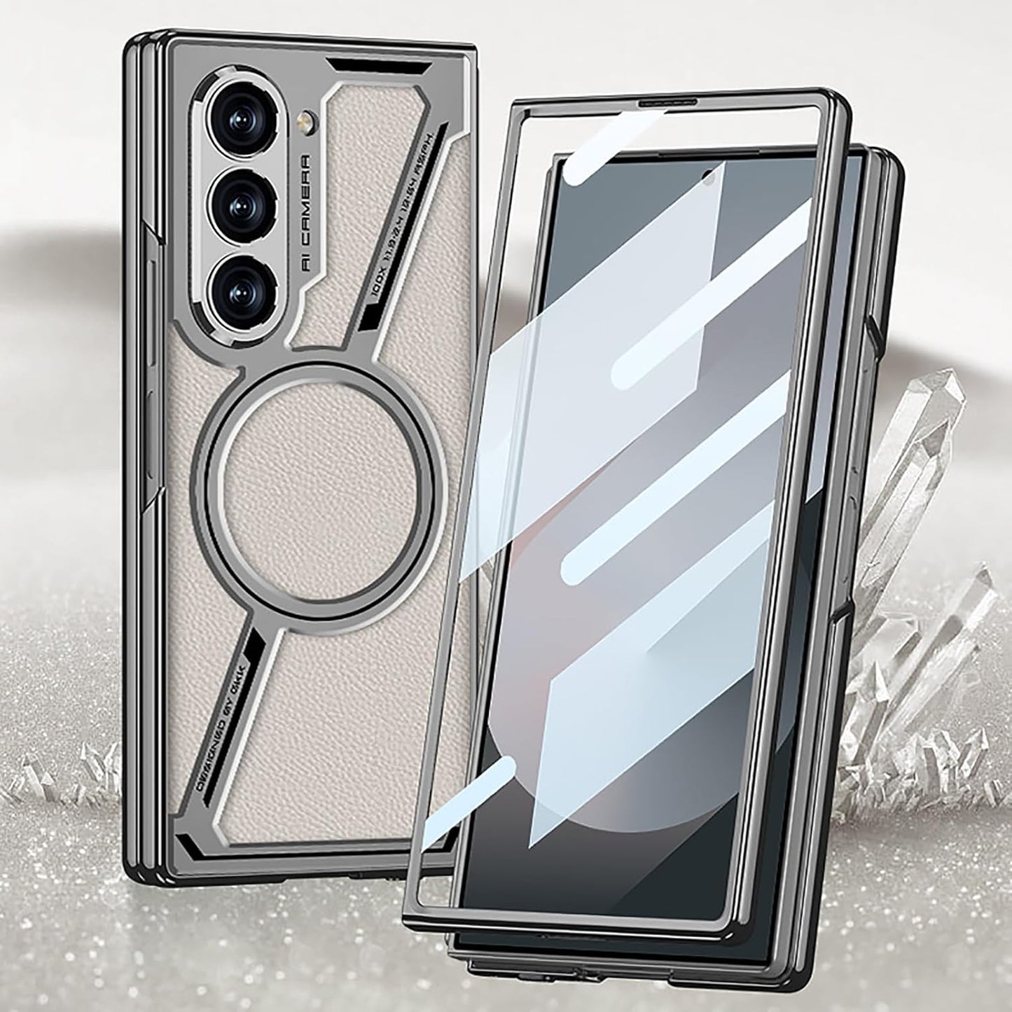 Samsung Galaxy Z Fold 6 G.K.K Electroplated Shockproof Case with in-Built Front Glass (3 Colors)