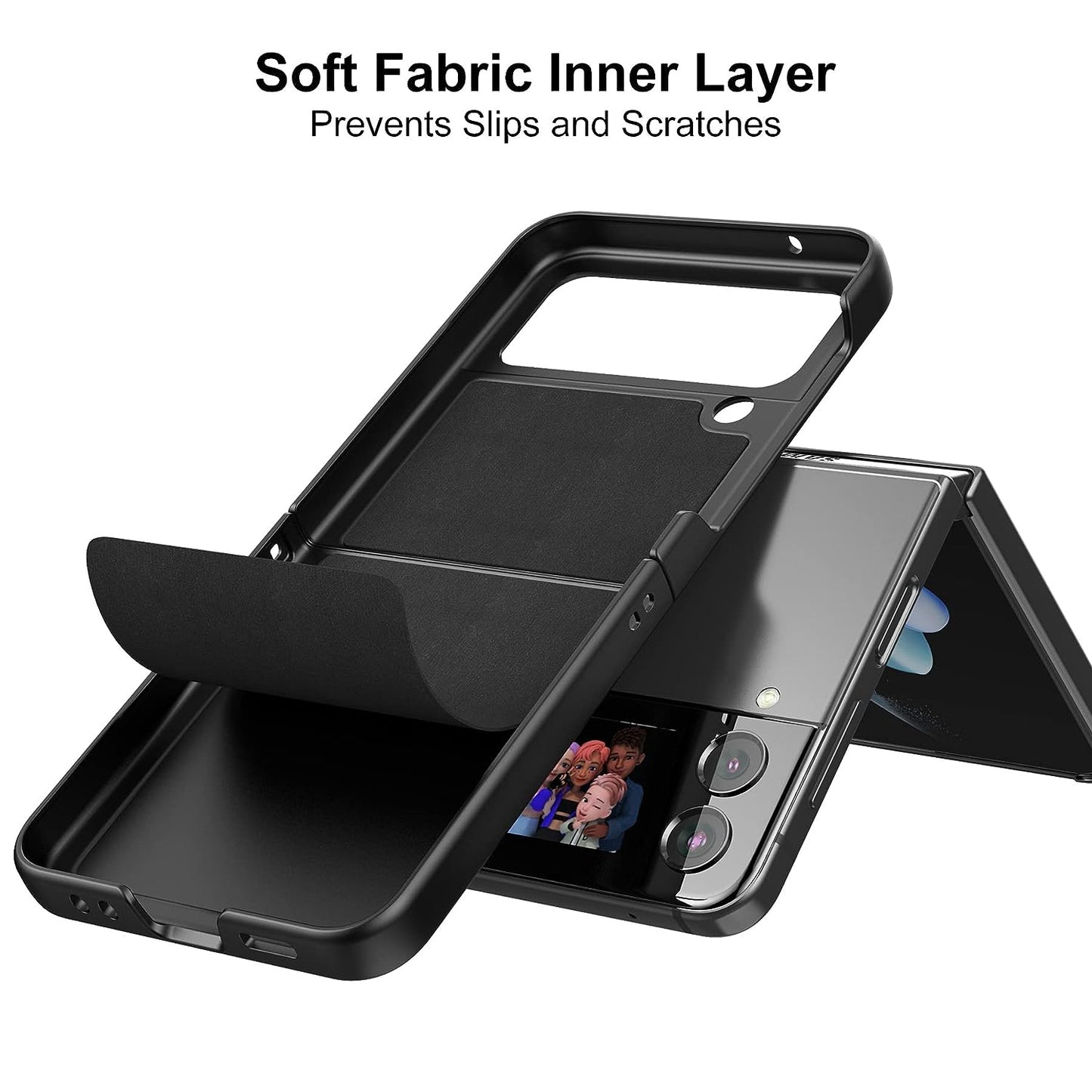 Samsung Galaxy Z Flip 4 Plain Leather Case-Black