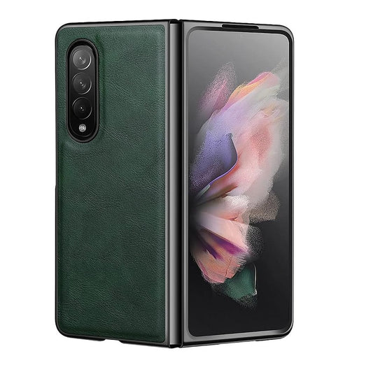 Samsung Galaxy Z Fold 4 Plain Leather Case-Green