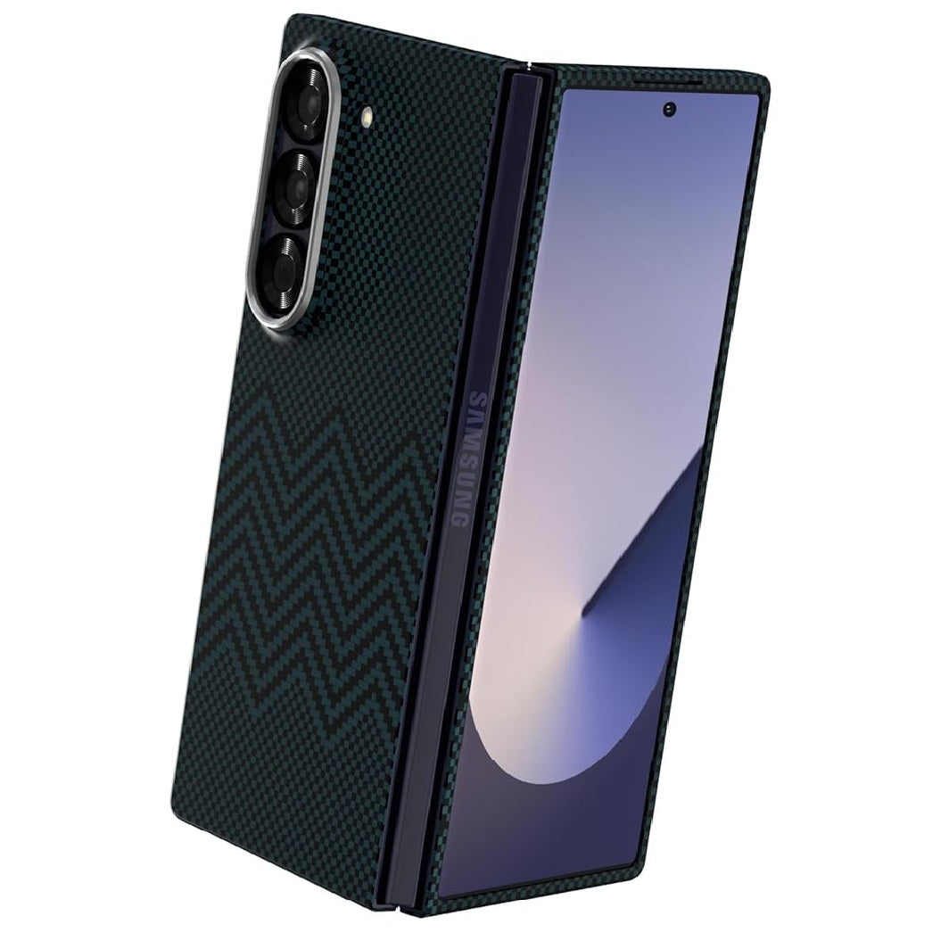 Samsung Galaxy Z Fold 6 0.5mm Super Slim Original SLIVA Real Carbon Aramid Fiber Skin Case - Blue