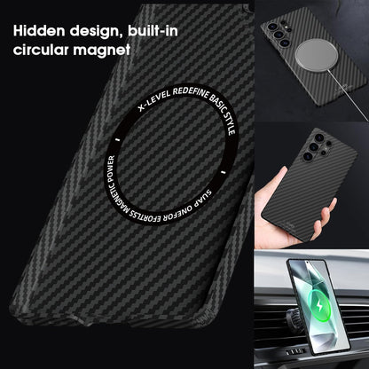 Samsung Galaxy S26 Ultra Carbon Case, X-Level Slim Flexible Carbon Nano Fiber with Magsafe - Black