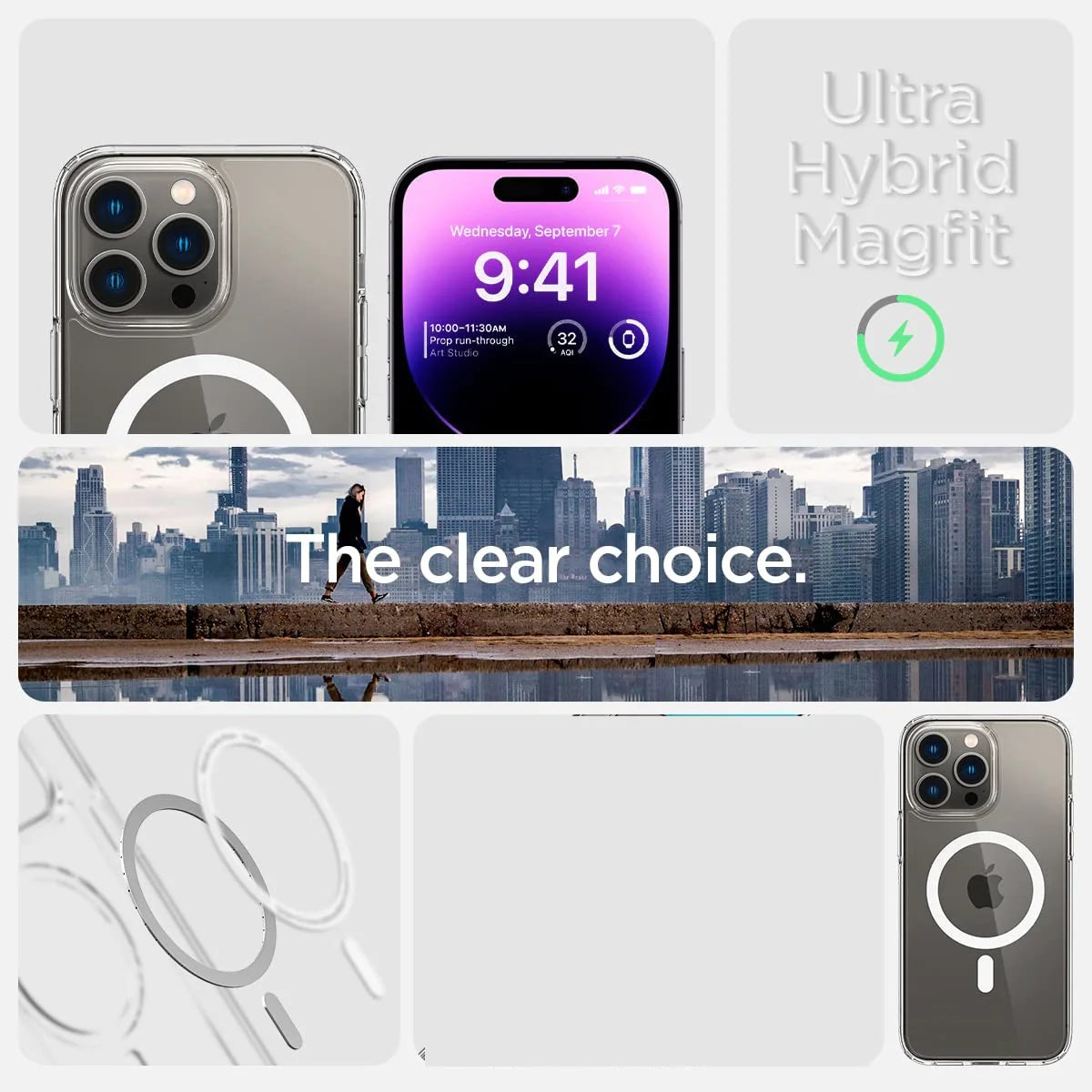 iPhone 15 Pro Max Anti-Knock TPU Transparent MagSafe Case