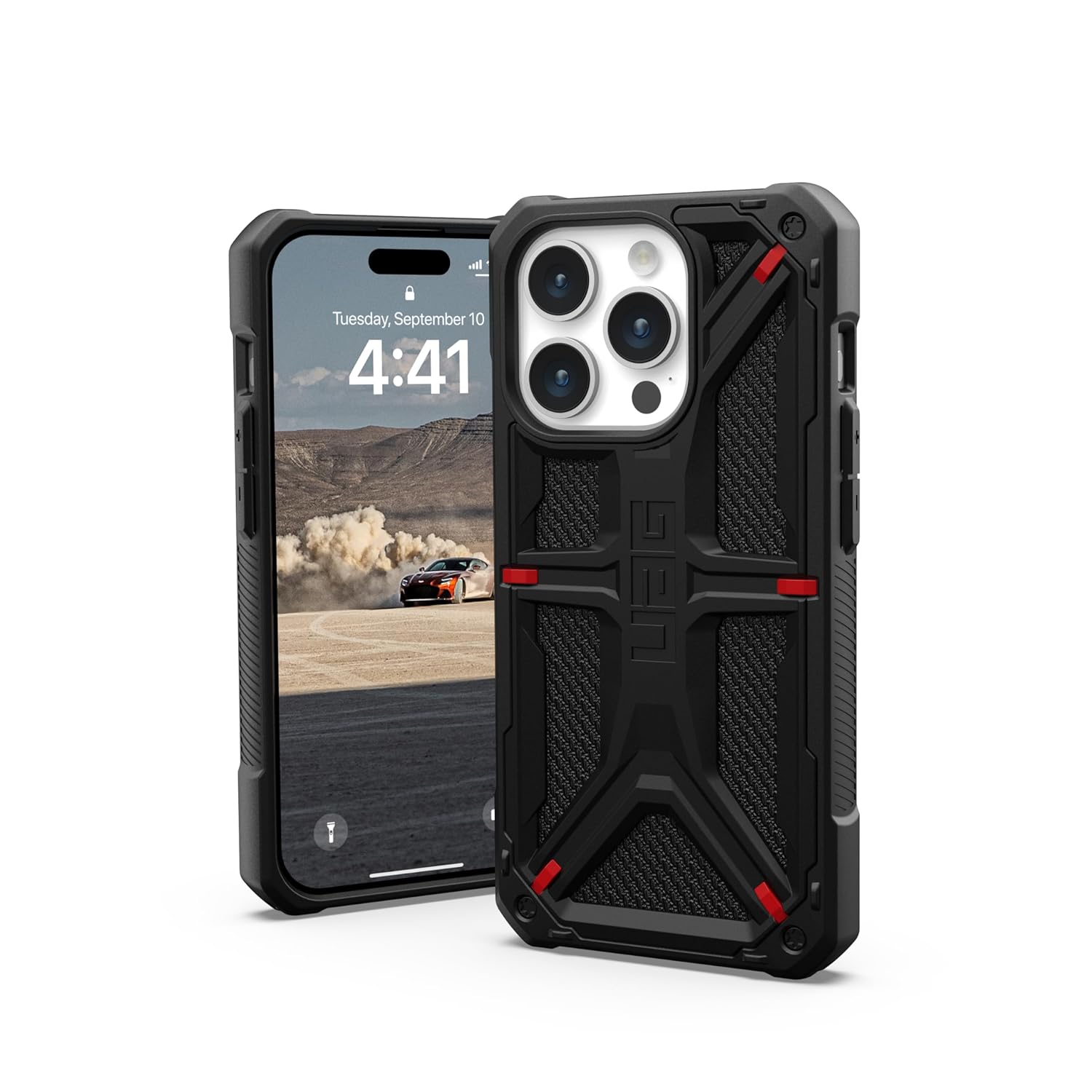 iPhone 15 Pro UAG Monarch Kevlar Series Slim Fit Light-Weight Rugged Protective Case - Black