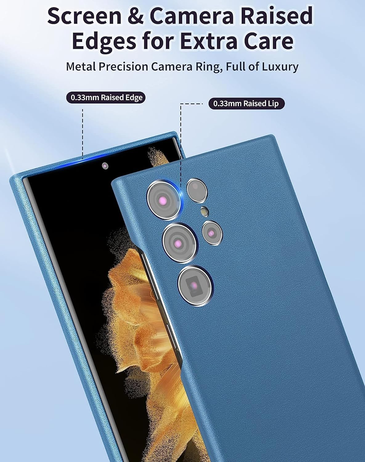 Samsung Galaxy S22 Ultra Vegan Leather Case Side Cut 