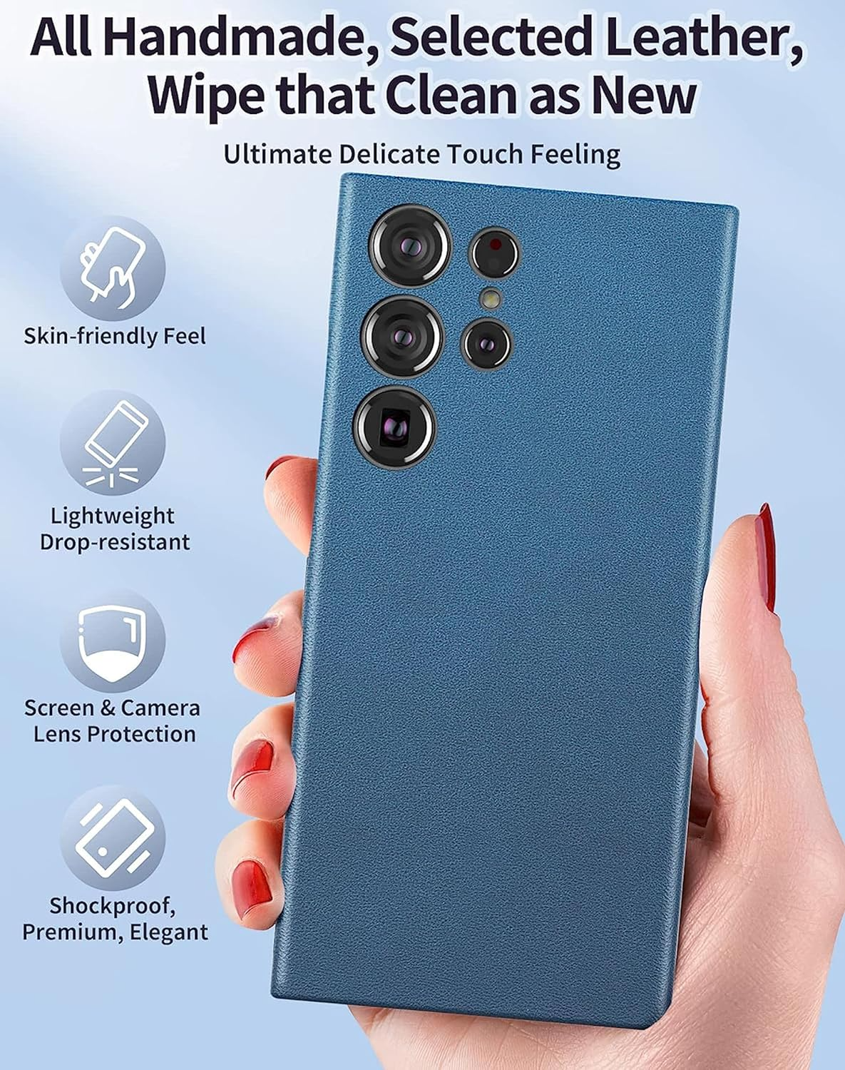 Samsung Galaxy S22 Ultra Vegan Leather Case Side Cut 