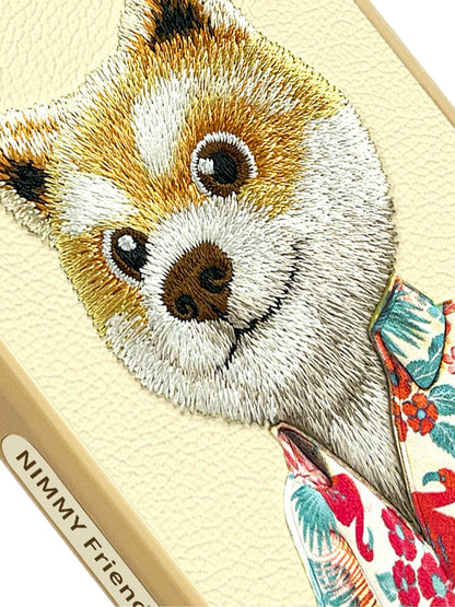 iPhone 15 Pro Nimmy Seaside Dog Pet Series Leather Case