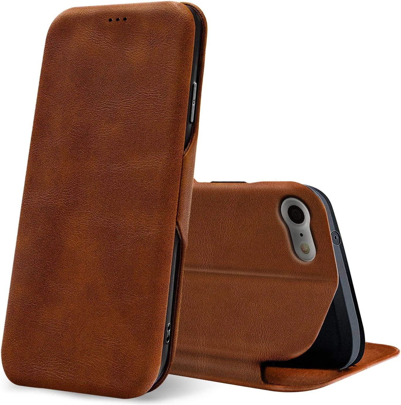 iPhone 6 / 6s Leather Flip Cover Stand With Card Holder Logo Cut Case