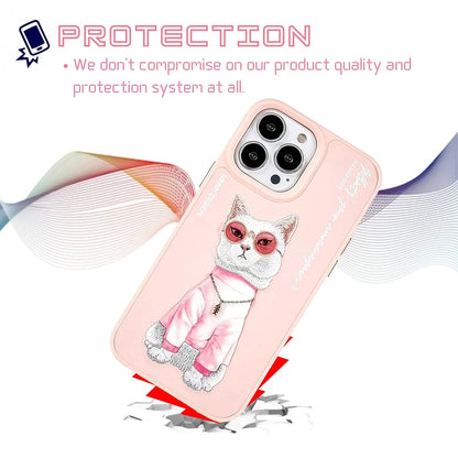 iPhone 15 Pro Max Nimmy 3D Embroided Cat - Pink