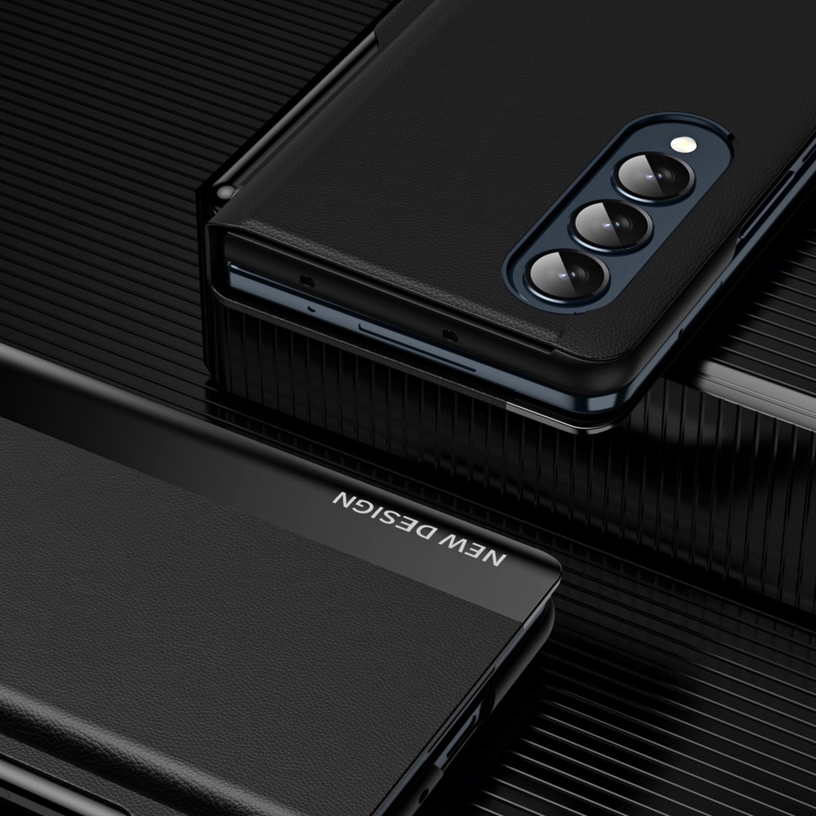 Samsung Galaxy Z Fold 3 Case Flip Leather Wallet Slim Clear S-View Mirror Plating Shockproof Thin Kickstand