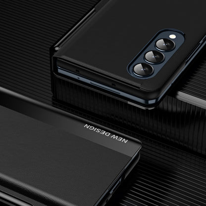 Samsung Galaxy Z Fold 3 Case Flip Leather Wallet Slim Clear S-View Mirror Plating Shockproof Thin Kickstand