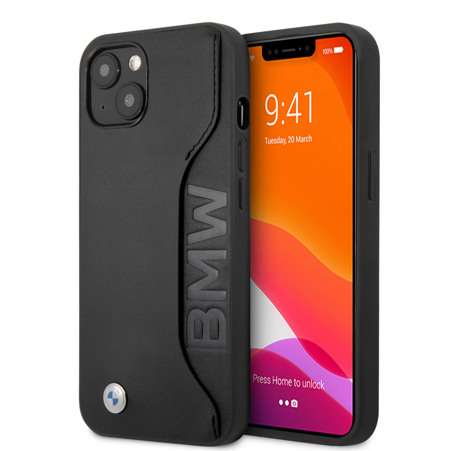 iPhone 13 Pro Max BMW Leather Wordmark Card Slot Case