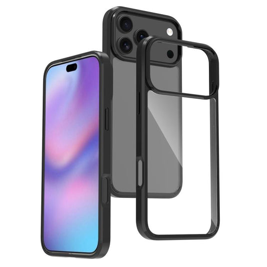 iPhone 17 Pro Max Anti Yellowing Transparent Case Soft TPU Side Black