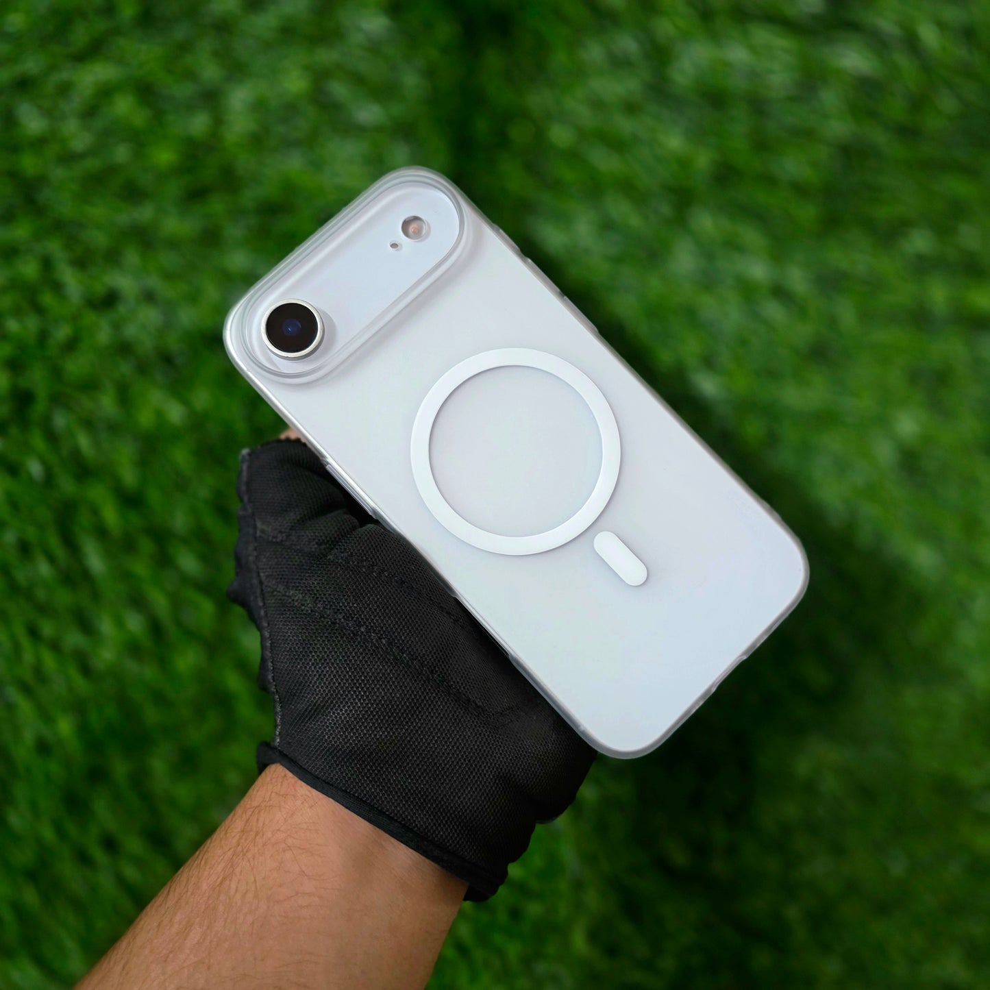 iPhone 17 Air 0.8mm Thin Semi Transparent Matte Finish Smoky Cover with Magsafe - White