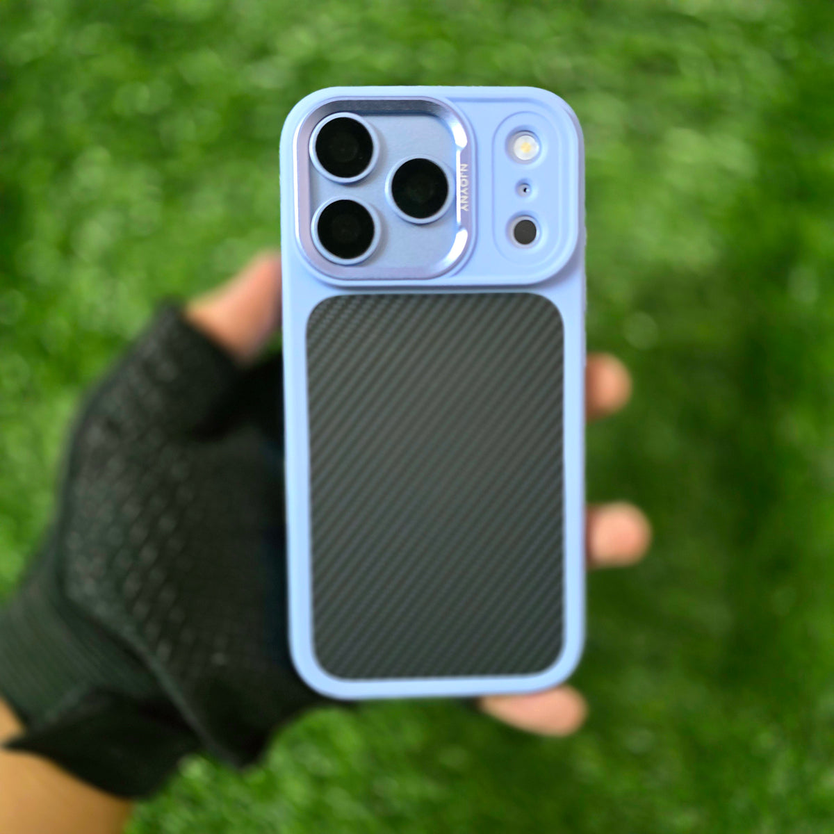 iPhone 18 Pro Max Original NjoyNY Soft Carbon Fiber Texture Case with Camera Control Button and Magsafe