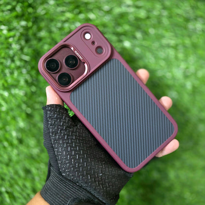 iPhone 18 Pro Max Original NjoyNY Soft Carbon Fiber Texture Case with Camera Control Button and Magsafe