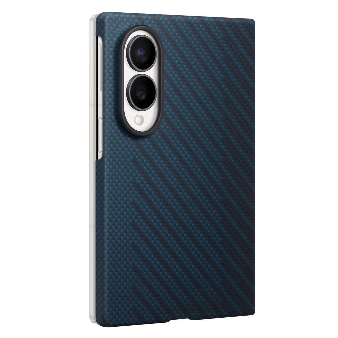 Samsung Z Fold8 Carbon Case, 0.8mm Slim Carbon Fiber Cover with Magsafe and Logo - Blue