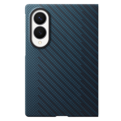 Samsung Z Fold8 Carbon Case, 0.8mm Slim Carbon Fiber Cover with Magsafe and Logo - Blue