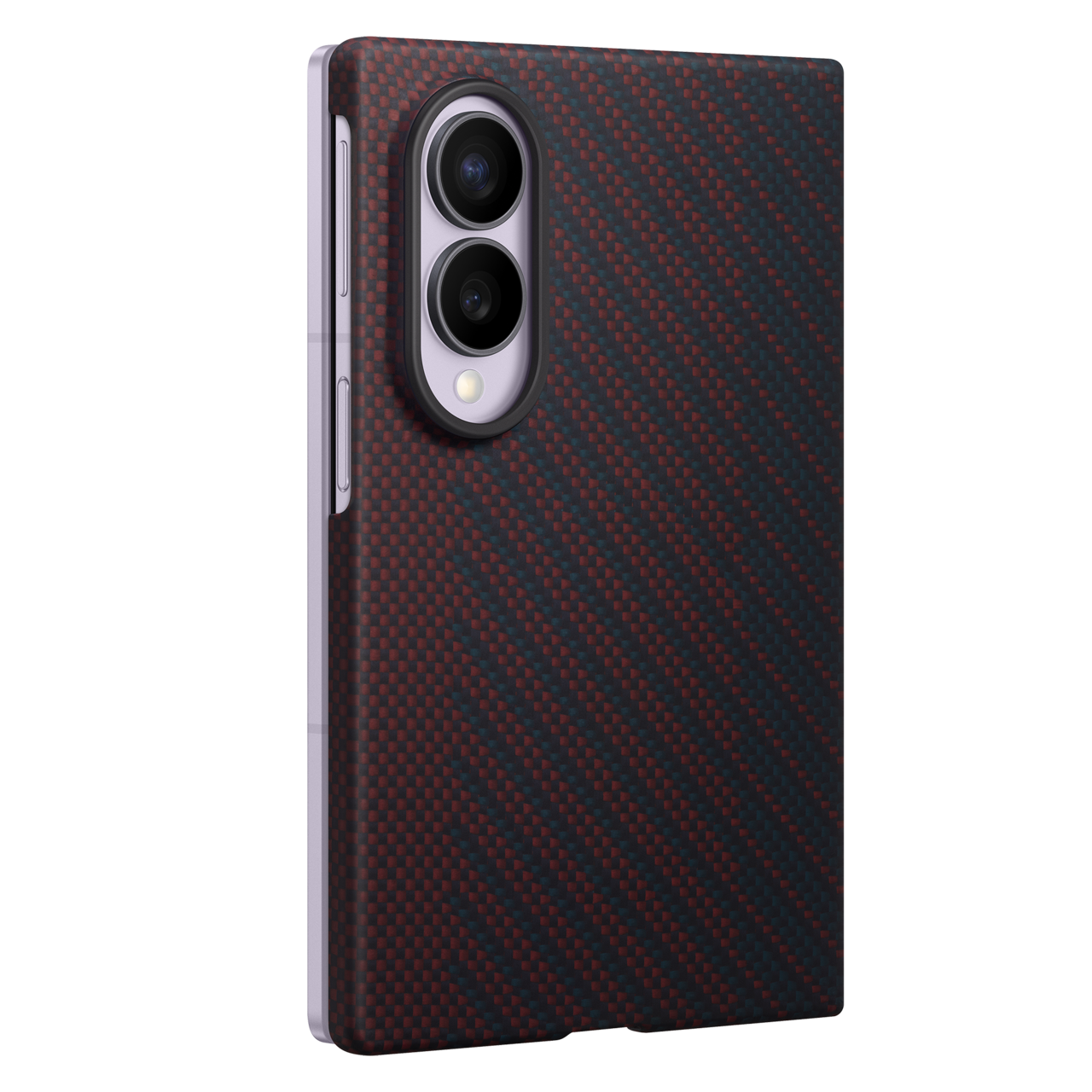 Samsung Z Fold8 Carbon Case, 0.8mm Slim Carbon Fiber Cover with Magsafe and Logo - Wine