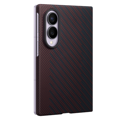 Samsung Z Fold8 Carbon Case, 0.8mm Slim Carbon Fiber Cover with Magsafe and Logo - Wine