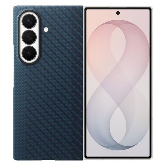 Samsung Fold8 Ultra Carbon Case, 0.8mm Slim Carbon Fiber Cover with Magsafe and Logo - Blue