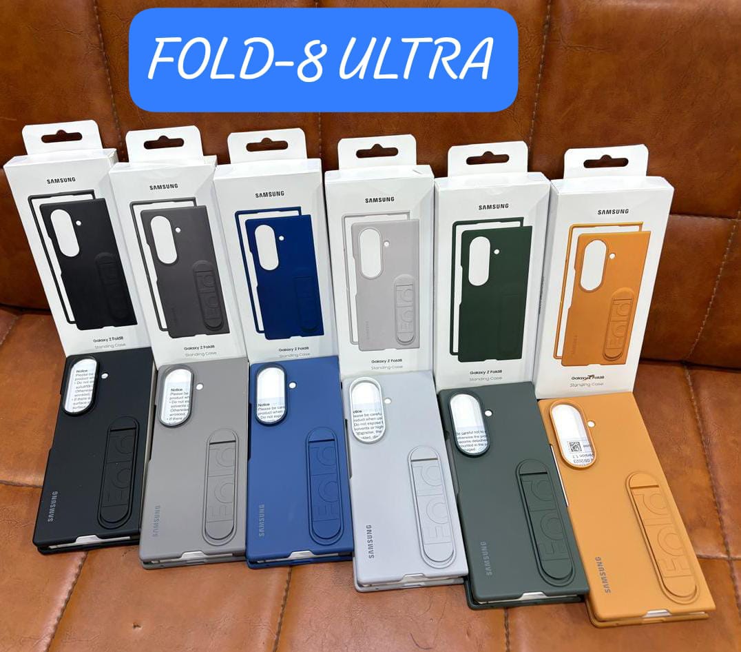 Samsung Z Fold8 Ultra Silicon Case Kickstand with Logo - Dark Grey