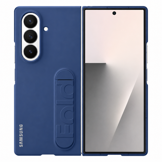 Samsung Z Fold8 Ultra Silicon Case Kickstand with Logo - Blue