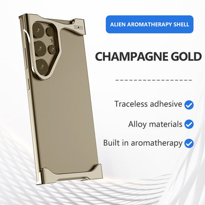 Samsung Galaxy S26 Ultra Metal Bumper Cover, Aluminum Frameless Minimalist Design Heat Dissipation Bumper Case - Champagne Gold