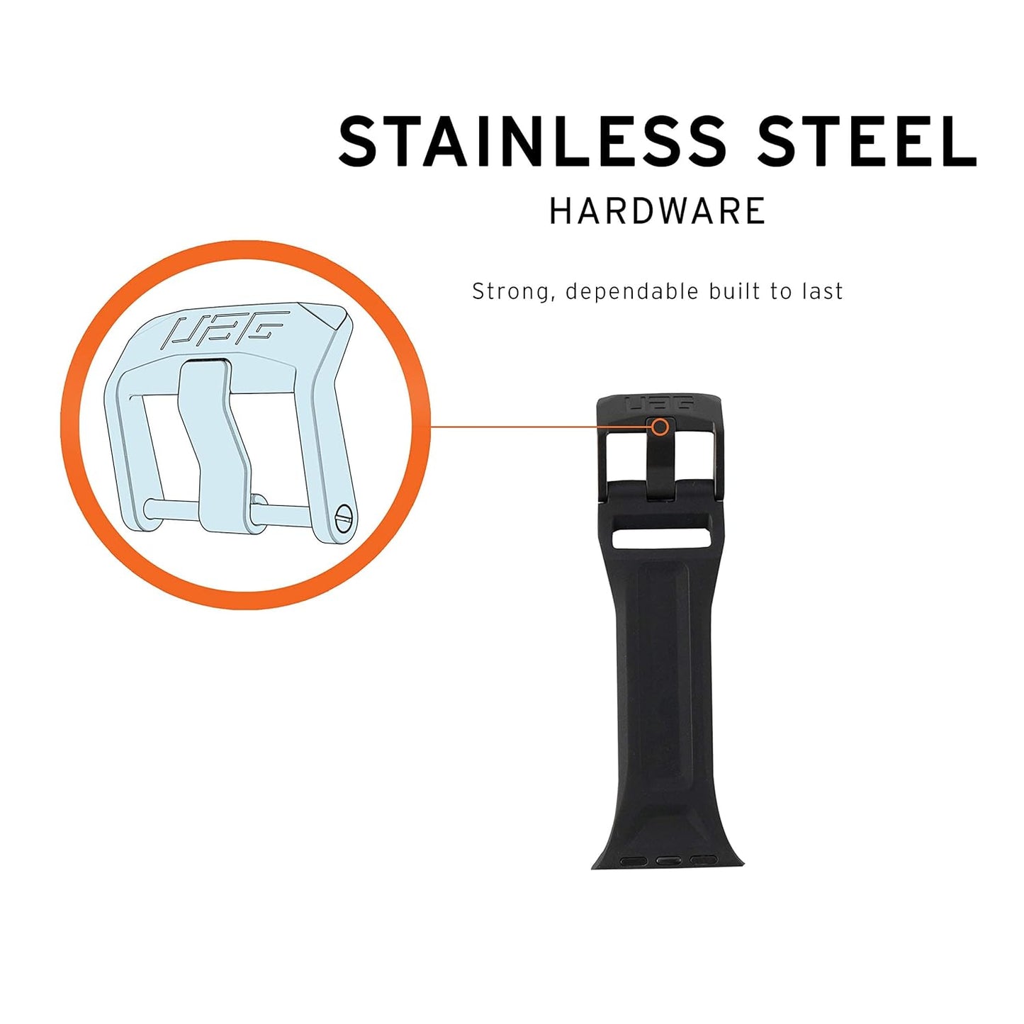 UAG Watch Band Silicone Scout Strap for iWatch (42-44-45-49 MM) - Black
