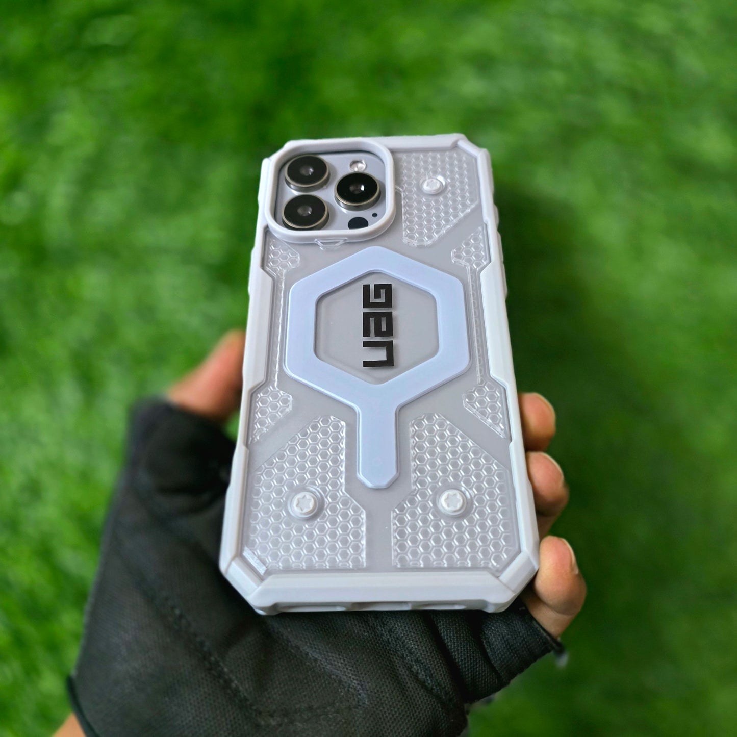 iPhone 15 Pro UAG Pathfinde Magsafe Clear Case - Grey