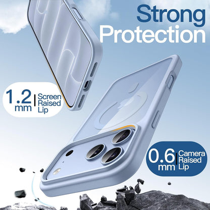iPhone 18 Pro Max Crystal Clear Soft TPU Anti-Yellowing Back Shockproof Case with Magsafe - Sky Blue