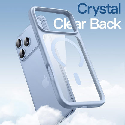 iPhone 18 Pro Max Crystal Clear Soft TPU Anti-Yellowing Back Shockproof Case with Magsafe - Sky Blue