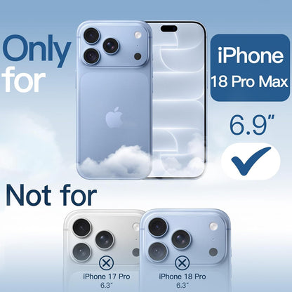 iPhone 18 Pro Max Crystal Clear Soft TPU Anti-Yellowing Back Shockproof Case with Magsafe - Sky Blue