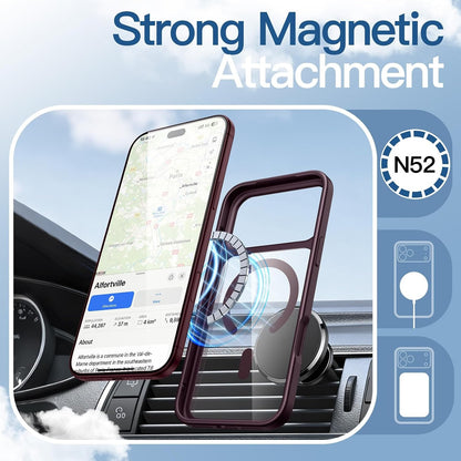iPhone 18 Pro Max Crystal Clear Soft TPU Anti-Yellowing Back Shockproof Case with Magsafe - Wine