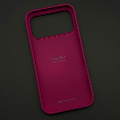 iPhone 18 Pro RM Case, Luxury Luggage Brand RM Vertical Ribbed Hidden - Burgundy