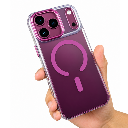 iPhone 18 Pro Max Shockproof Heavy Duty Matte Finish Semi-Transparent 'Augus' Series Case with Magsafe - Wine