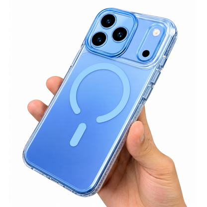 iPhone 18 Pro Max Shockproof Heavy Duty Matte Finish Semi-Transparent 'Augus' Series Case with Magsafe - Sky Blue
