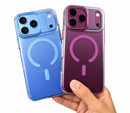 iPhone 18 Pro Max Shockproof Heavy Duty Matte Finish Semi-Transparent 'Augus' Series Case with Magsafe - Sky Blue
