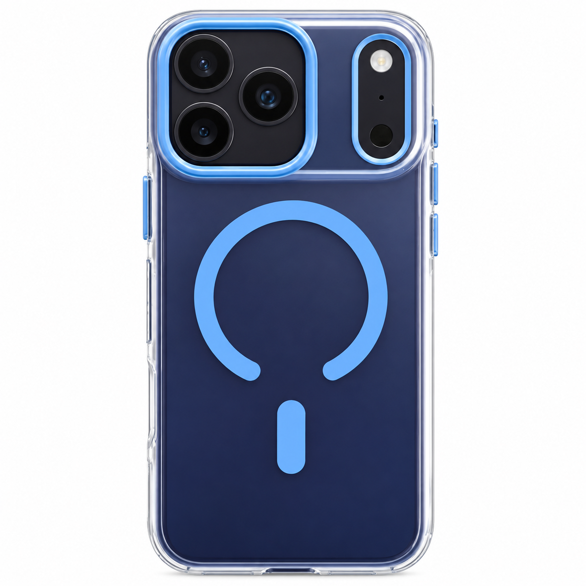 iPhone 18 Pro Max Shockproof Heavy Duty Matte Finish Semi-Transparent 'Augus' Series Case with Magsafe - Sky Blue 