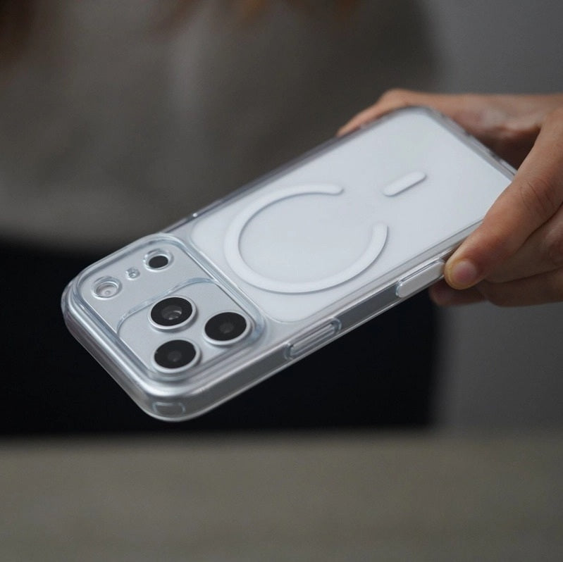 iPhone 18 Pro Max Crystal Clear Anti Yellowing Semi-Transparent Case with Camera Control Button & Magsafe - Clear