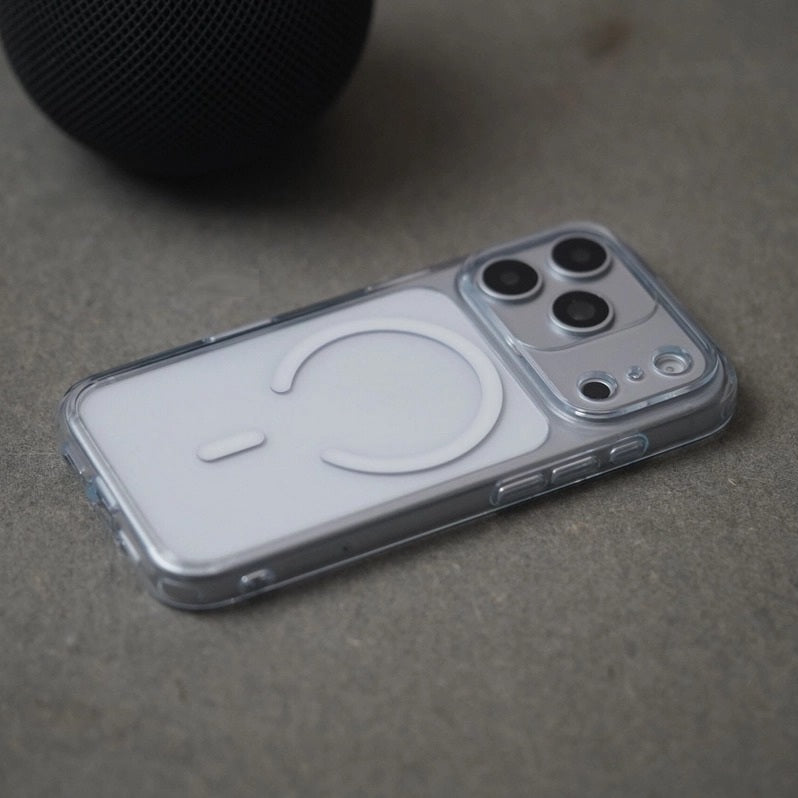 iPhone 18 Pro Max Crystal Clear Anti Yellowing Semi-Transparent Case with Camera Control Button & Magsafe - Clear
